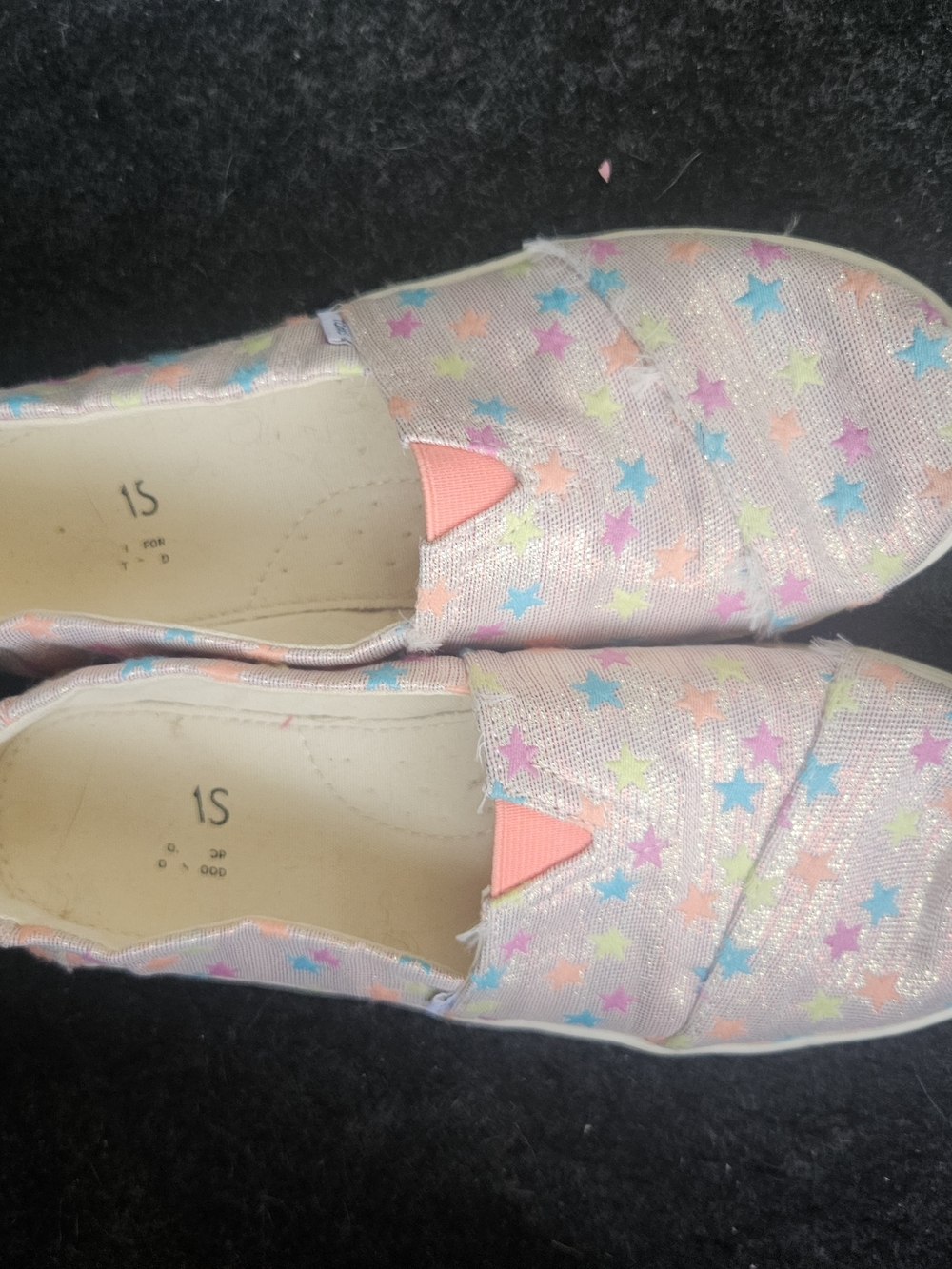 Girls' Sparkle Star Slip-On Shoes in Pastel Rainbow